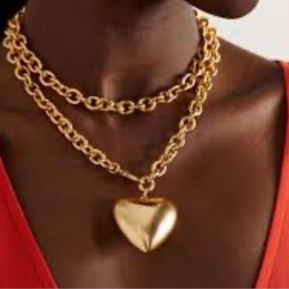 NWOT Roxanne Assoulin The Puffy Heart Necklace - Picture 1 of 7